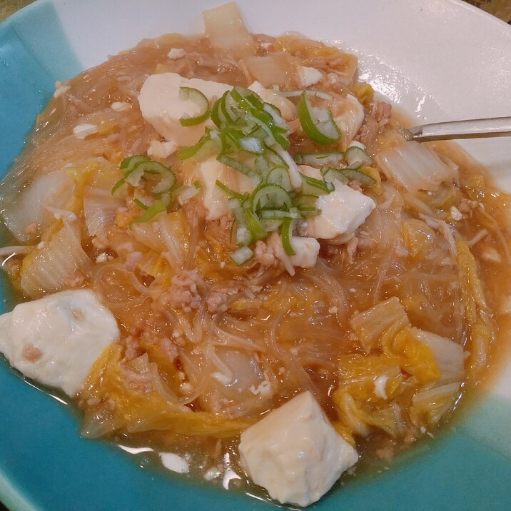 簡単！激うま♪白菜×豆腐×春雨の豚挽き肉あんかけ